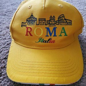 Roma Italia Hat Baseball Cap Yellow Adjustable Italy